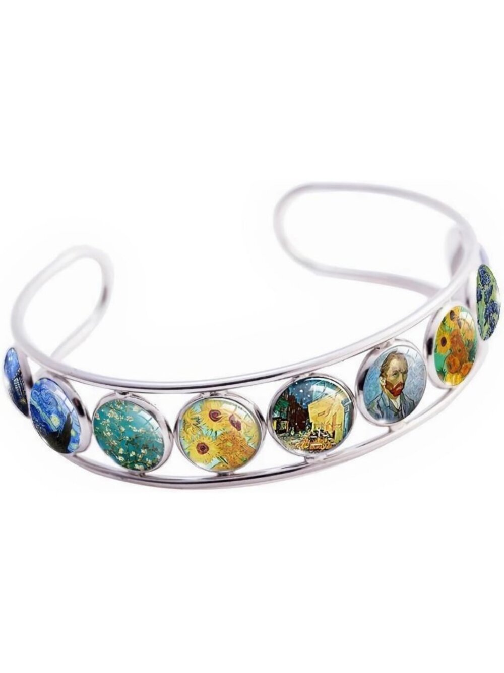Artistic Van Gogh Inspired Bracelet - Starry Night & Sunflower Design Jewelry